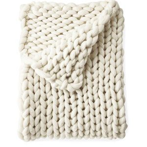 Pure Australian Woolen Blanket Chunky Knit Natural